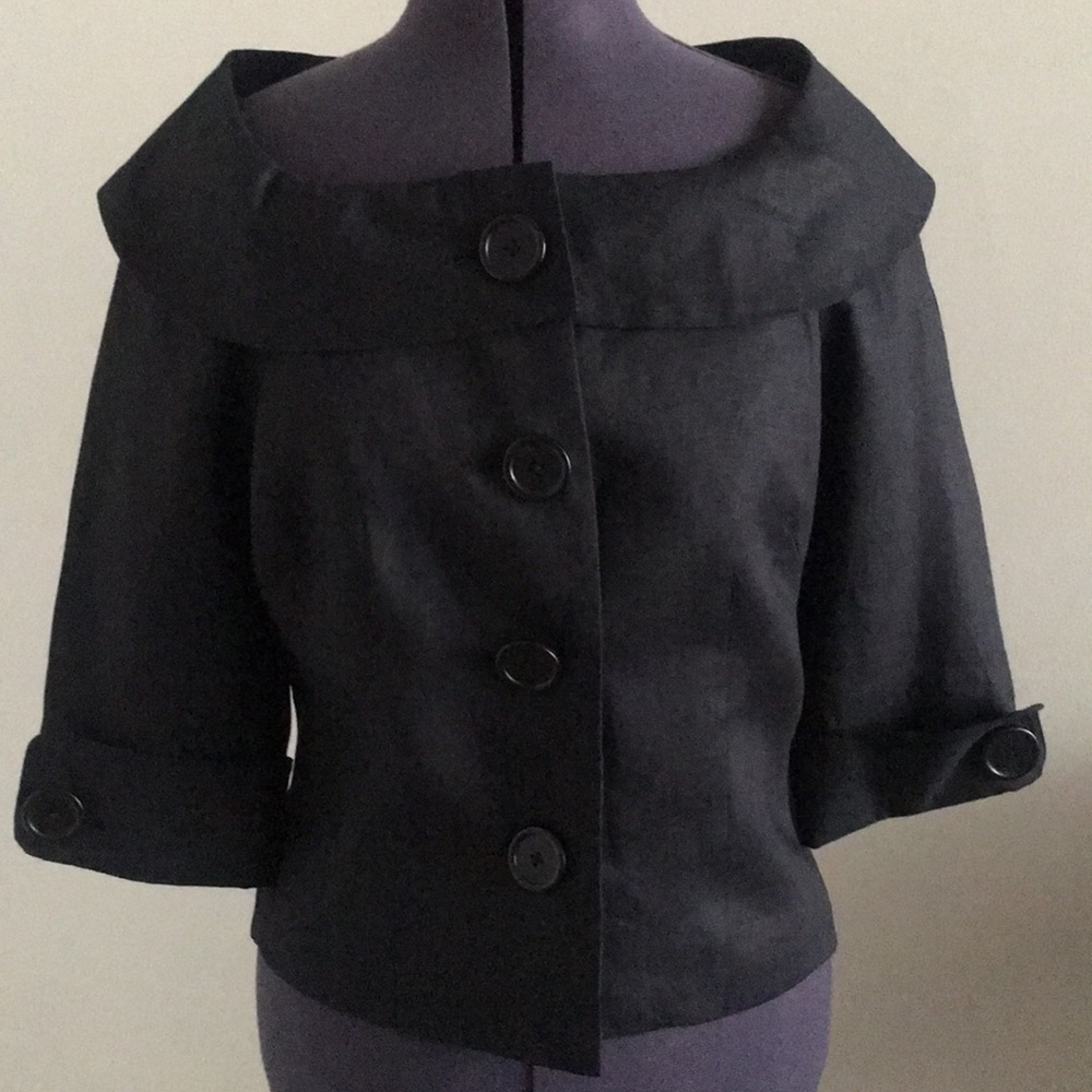 Carol Little linen wide neck linen blazer